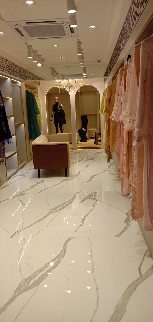 Luxury Bridal Showroom with Tufted Lounge Sofa